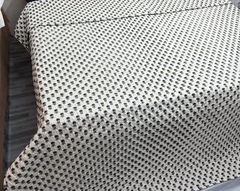 Handblockdruck-Baumwollquilt, Wendebettwäsche-Kissenbezüge