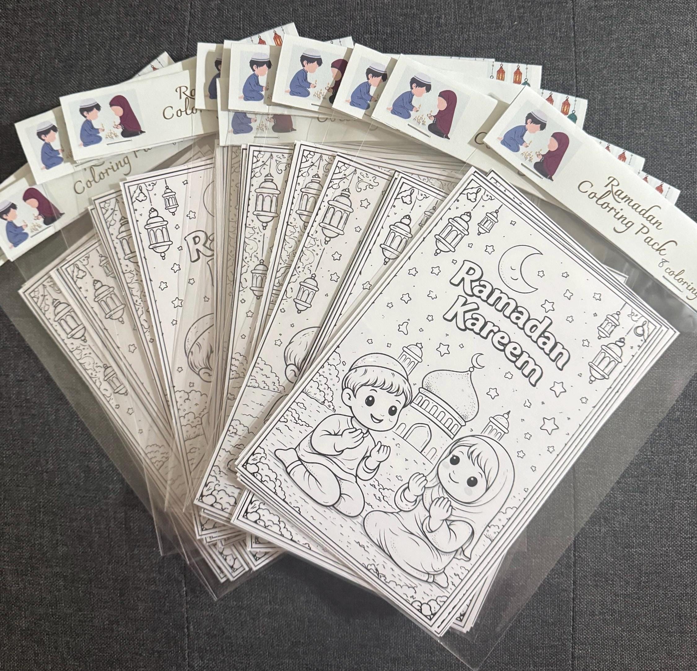 Ramadan Coloring Cards for Kids - Islamic Activity Pages (PDF)