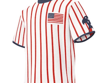 Vintage America Stripe Knitted Jersey | USA Fan Top, World Cup 2026
