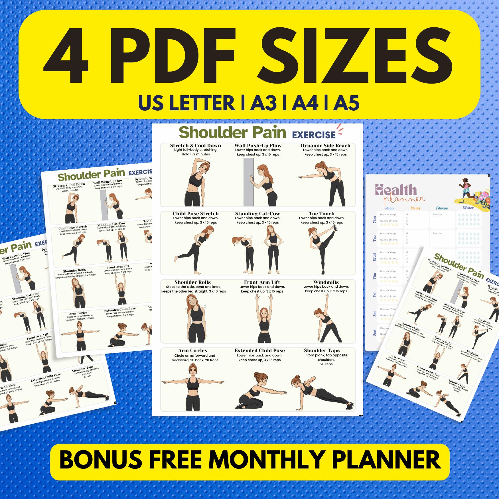 Mobility And Stretching Routine Chart.pdf Shoulder Pain Relief Exercise Chart PDF Digital Download, Shoulder ...