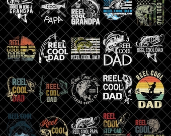 Retro Reel Cool Dad Png Bundle, Dad Fishing Png, Bass Dad Ever Png, Papa Fisherman Png, Gift For Dad Png, Fathers Day Gift, Digital Download