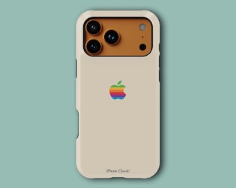 Étui pour téléphone Macintosh classique de 1984, coque technique rétro arc-en-ciel inspirée de la pomme