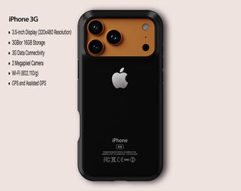 iPhone 3G 2008 Phone Case Retro Apple Vintage Tech Inspired iPhone Cover