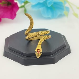 Brass Snake Ring: Unique Engagement, Anniversary, Promise Jewelry