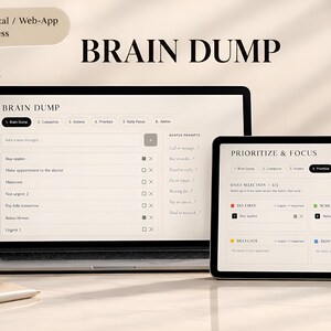 Brain Dump ADHD Planner  Printable, Web App, Life Planner Reset, Eisenhower Matrix Task Tracker, Minimalist Mental Health, Focus To Do List