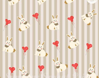 Easter Bunnies Seamless Pattern for Sublimation, Hand Drawn Fabric Design, Commercial Use