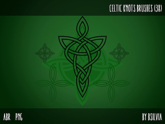 Celtic Knots Photoshop brushes and transparent PNG digital stamps, Celtic Clip Art, Commercial Use