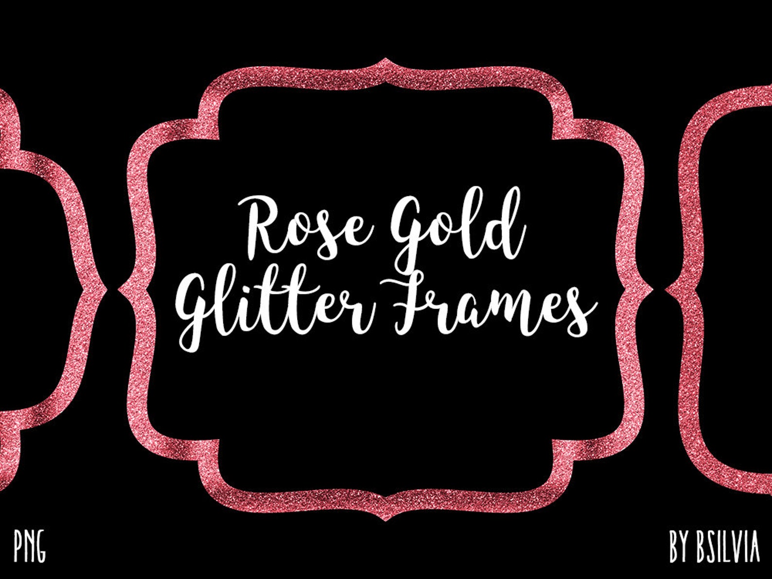 Rose Gold Glitter Frame Clipart Rose Gold Glitter Border - Etsy Canada