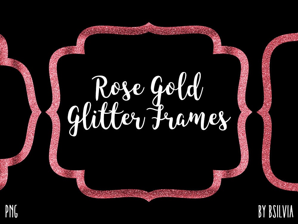Download Rose Gold Glitter Frame Clip Art