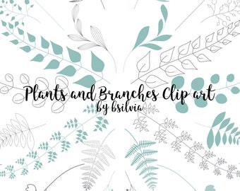 Create with Plant Clip Art and Photoshop Brushes - Transparent PNGs, Vectors, and Floral Elements, Commercial use