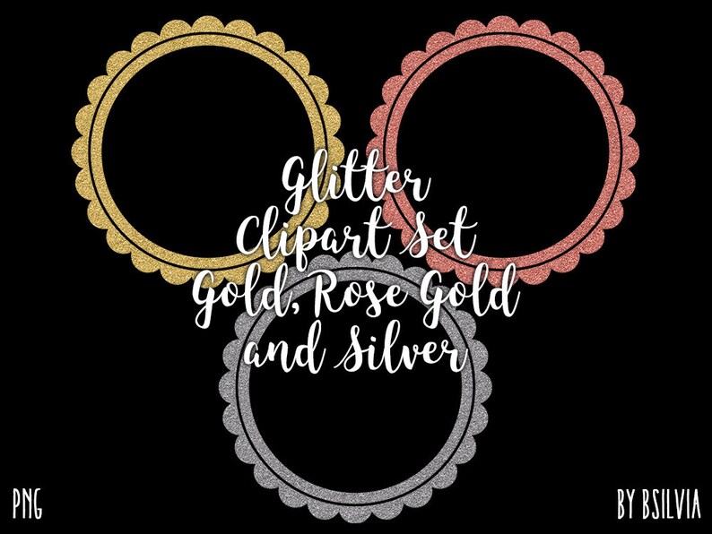 Glitter Clip Art Set Gold Glitter Rose Gold Glitter and - Etsy