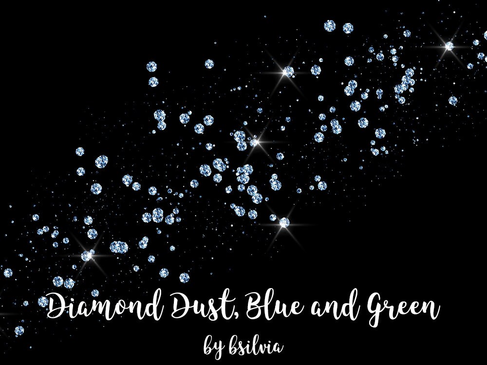 Diamond Dust, Blue and Green Diamond Dust Overlays, Diamond Transparent