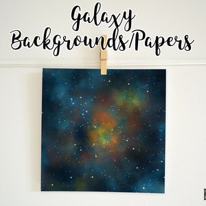 Galaxy Backgrounds, Galaxy Digital Papers 12x12 inches, Space Paper, Space Background, Stars Paper, Stars Background, Commercial Use image 3