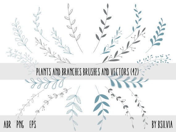Floral Photoshop brushes Plants and Branches, Plants and Branches transparent PNG files, Plants and Branches vectors, Floral clip art