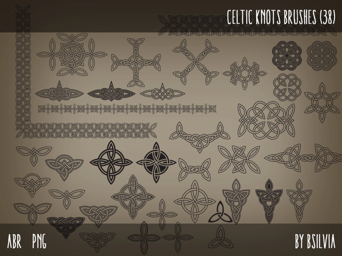Celtic Knots Brushes and Transparent PNG Digital Etsy