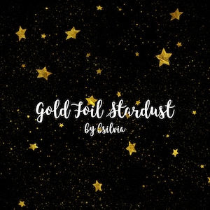 Goudfolie Stardust-clipartset, gouden sterren, gouden illustraties, Magic Dust, gouden sterren-overlay, nachtelijke hemel, transparante png-bestanden, commercieel gebruik