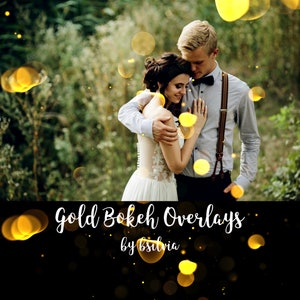 40 Gold Bokeh Overlays, Bokeh Photoshop Overlays, Gold Bokeh Digital Effekt für Fotografie, Foto Layer, Foto Overlay, Digitaler Hintergrund