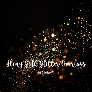 Shiny Gold Glitter Overlays, Yellow Glitter Overlays, Gold Glitter Bokeh Overlays, Glitter Photo Overlays, Glitter Photoshop Overlays, CU