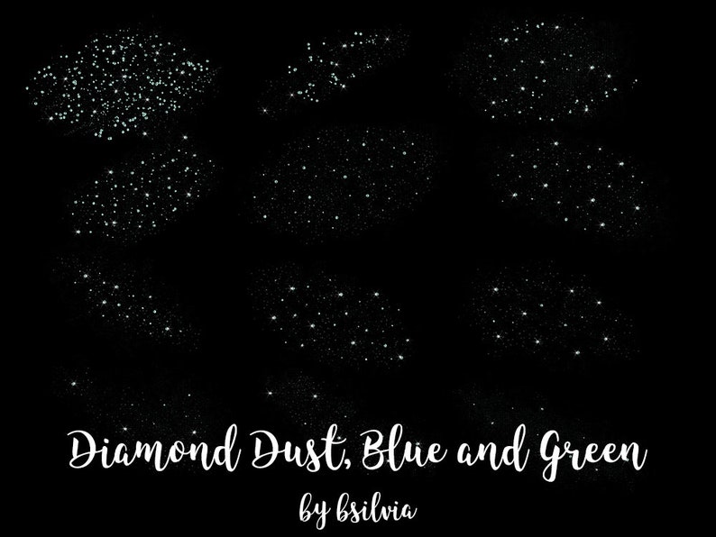 Diamond Dust, Blue and Green Diamond Dust Overlays, Diamond Transparent