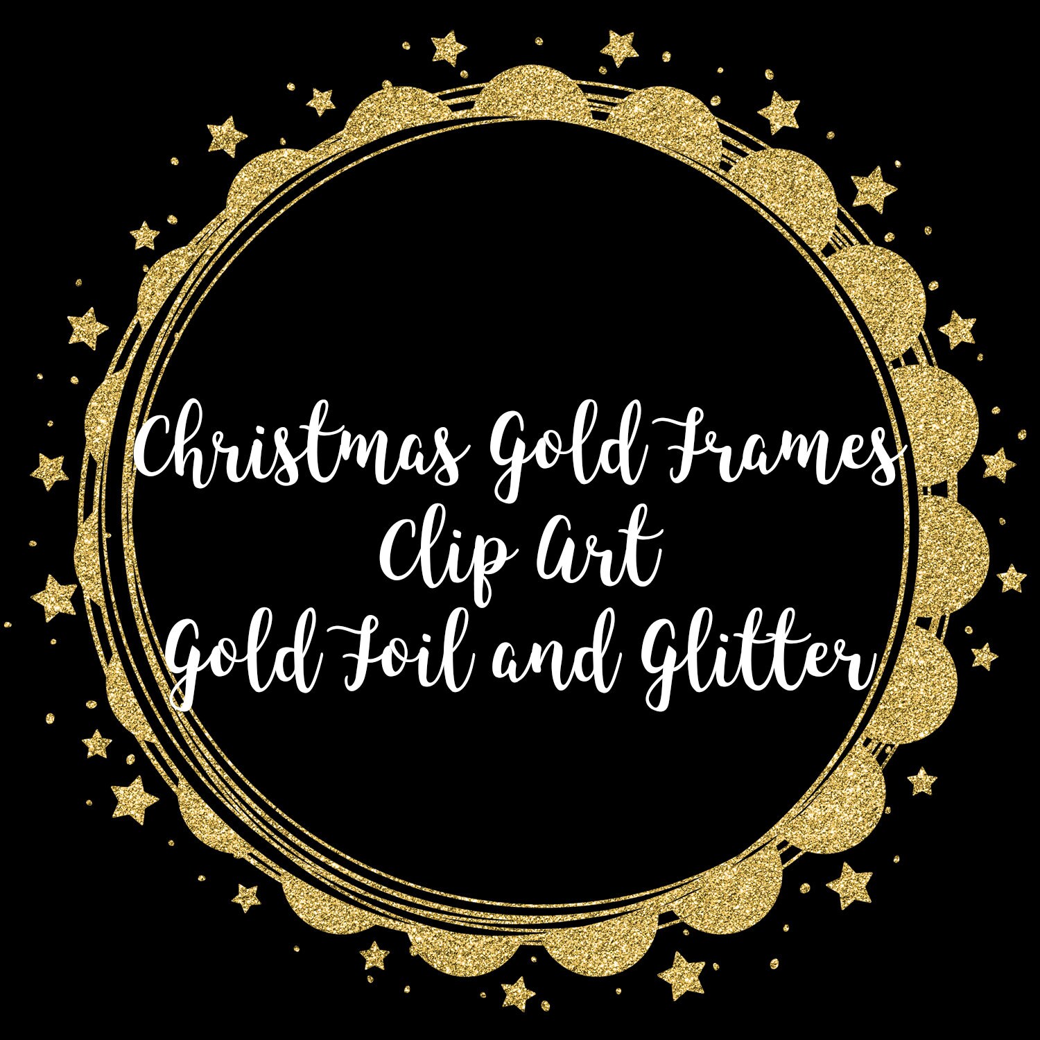 Download Christmas Gold Frames Clip Art, Gold Glitter Design ...