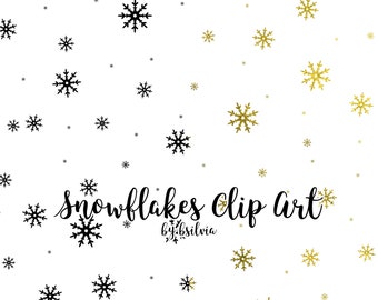 Snow Clip Art, Snowflakes Transparent PNG files, Snowflakes Overlays, Snowflakes Clip Art for hot foil printing, 8.5x11, Commercial Use