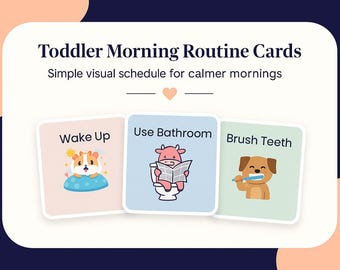 Toddler Morning Routine Cards | Visual Schedule (Instant Download)