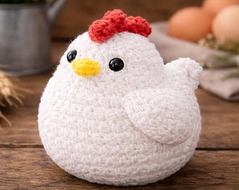 Realistic Chicken Amigurumi Crochet Pattern – Farm Animal Plush Toy (PDF Download)