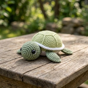 Realistic Turtle Crochet Pattern – Beginner Amigurumi Sea Turtle Plushie (PDF Download)