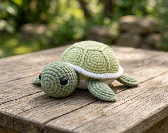 Realistic Turtle Crochet Pattern – Beginner Amigurumi Sea Turtle Plushie (PDF Download)