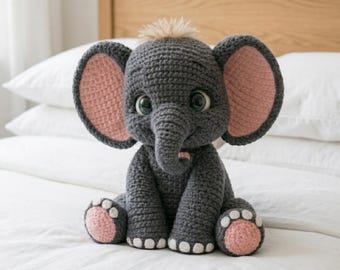 Elephant Crochet Pattern PDF, Amigurumi Animal Toy, Beginner Friendly (Instant Download)