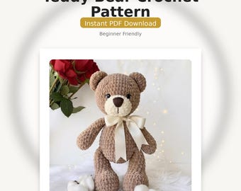 Teddy Bear Crochet Pattern - Beginner Crochet Teddy Bear Pattern – Amigurumi Plush Toy (PDF Download)