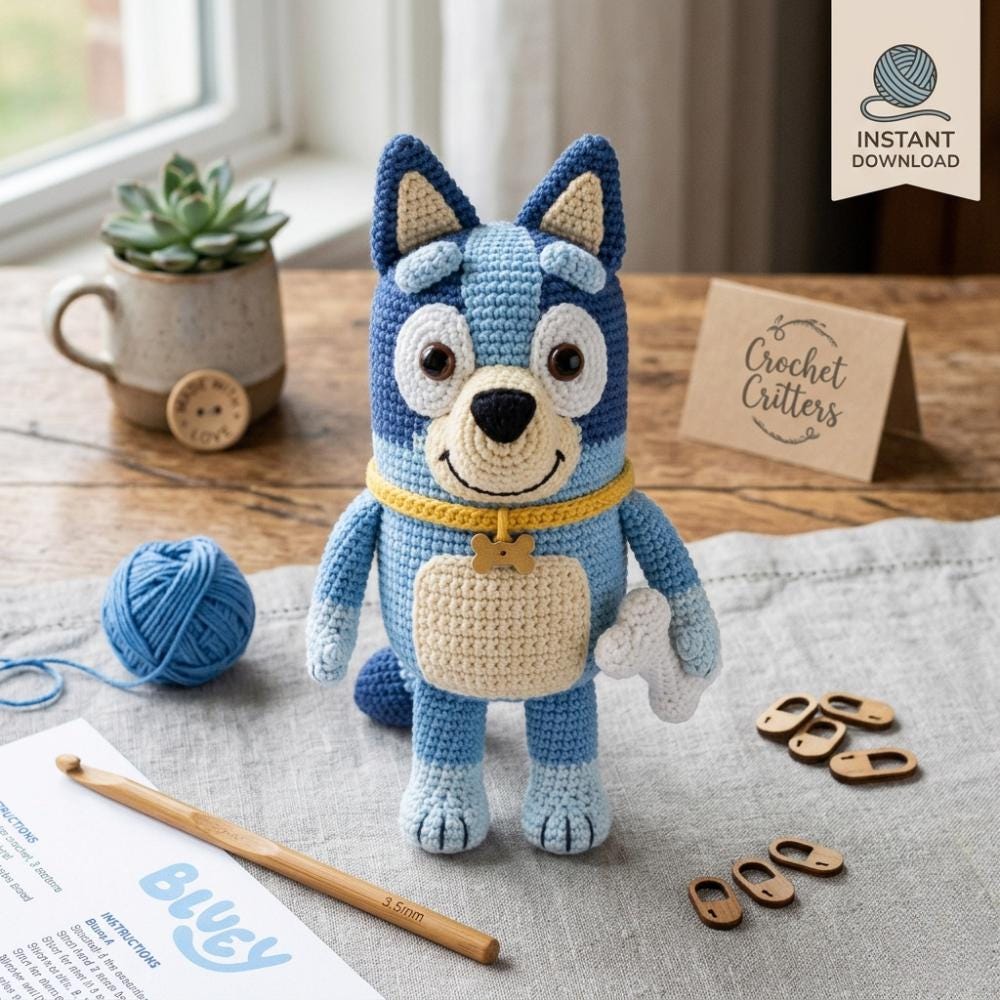 Bluey Amigurumi Plush Tutorial PDF