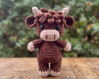 Highland Cow Crochet Pattern PDF | Amigurumi Farm Animal Plush Tutorial (Digital Download)
