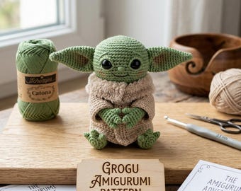 Grogu Amigurumi Crochet Pattern | Beginner Friendly Green Creature (PDF Download)