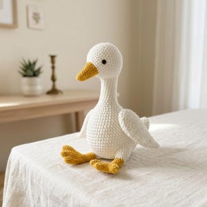 Patrón de Ganchillo Amigurumi Ganso para Principiantes PDF, Tutorial de Peluche de Chenilla