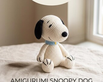 Snoopy Dog Crochet Pattern PDF, Amigurumi Beagle Puppy, Beginner Friendly (Digital Download)