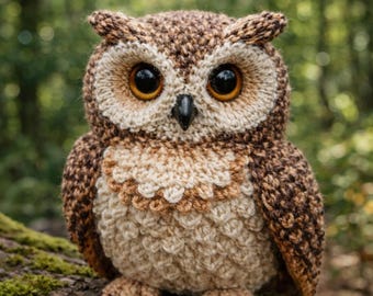 Owlbear Crochet Pattern – Owl Amigurumi Plush Tutorial (Digital PDF Download)