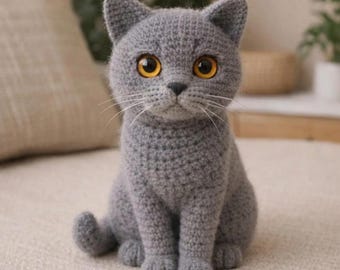 Amigurumi Cat Crochet Pattern – Beginner Stuffed Animal PDF (Instant Download)