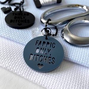 Fabric/thread only, bitches | scissor fob | cross stitch | sewing accessory
