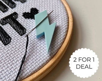 2 FOR 1 NO WASTE needle minder magnet for cross stitch or embroidery | needle keeper | accessory | sewing supply