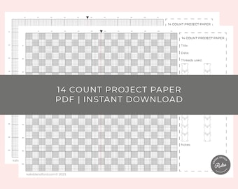 PROJECT PAPER A4 printable graph paper for cross stitch | design and plan your own patterns | instant download PDF