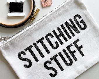 STITCHING STUFF cross stitch project bag | embroidery pouch | stitching accessory