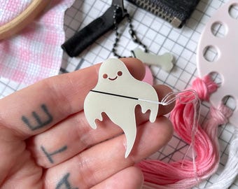 Eco ghoul magnetic needle minder: sewing accessory for cross stitch, needlepoint and hand embroidery