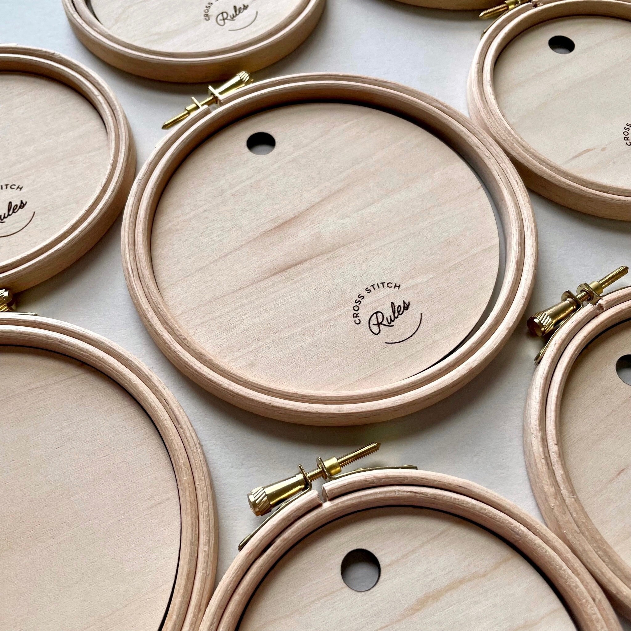 6 - pack - 5 or 6 Wooden Embroidery Hoop - Embroidery Accessories