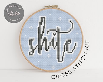 TWINKLE SHITE contemporary 4" cross stitch kit | embroidery | DIY | contemporary | modern | beginner friendly