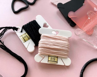 DELUXE ACRYLIC BOBBINS floss organiser for cross stitch or embroidery