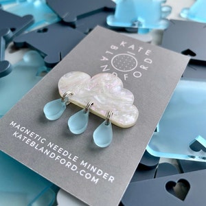 RAIN CLOUD needle minder magnet for cross stitch or embroidery | needle keeper | accessory | sewing supply