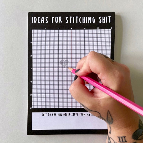 STITCHING SHIT cross stitch desk pad | graph paper for pattern making | design it yourself