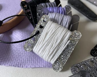 HALLOWEEN 2025 acrylic thread organiser | needle minder | bobbin set for cross stitch, embroidery, needlepoint