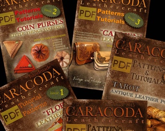 Modèles PDF de patrons de maroquinerie BUNDLE numéros 1-5